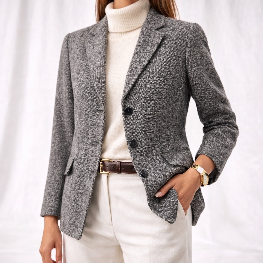 Talbots VTG Gray Tweed Luxe Jacket | Old Money Ivy League Dark Academic [sz 10p]